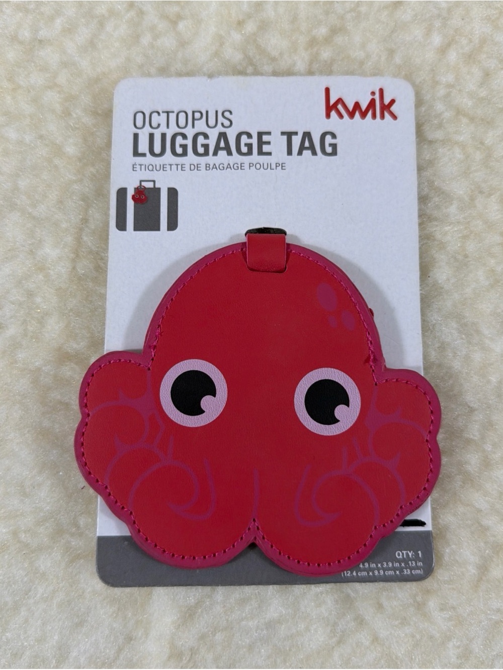 NWT Kwik Pink Octopus Luggage Tag